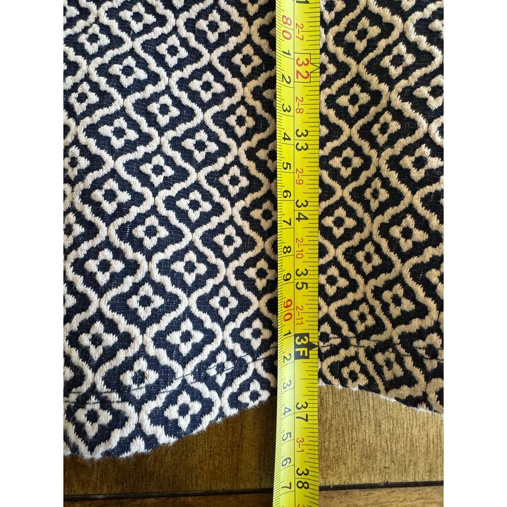 LOFT Navy Ivory Geometric Jacquard Knit Fit & Flare Dress Women’s Dress Size 10 - Picture 8 of 10